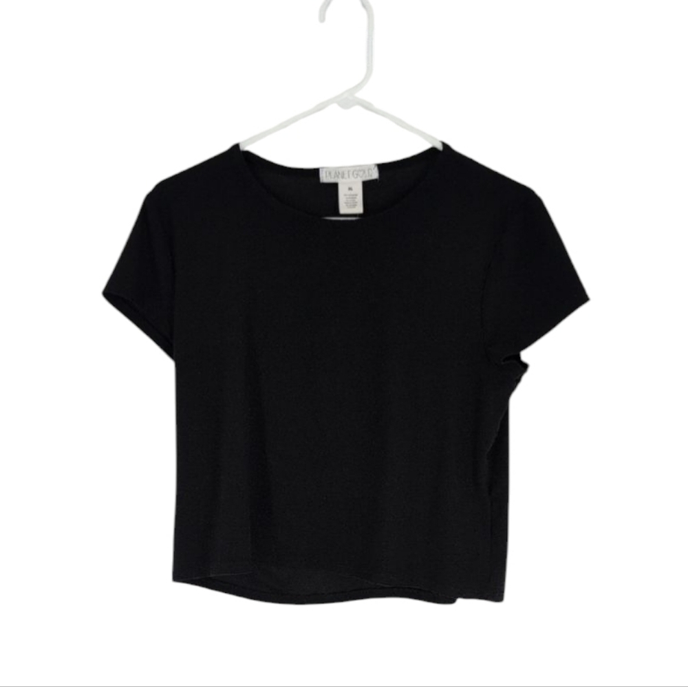 Planet Gold Cropped Short Sleeve Shirt Size XL NWT !